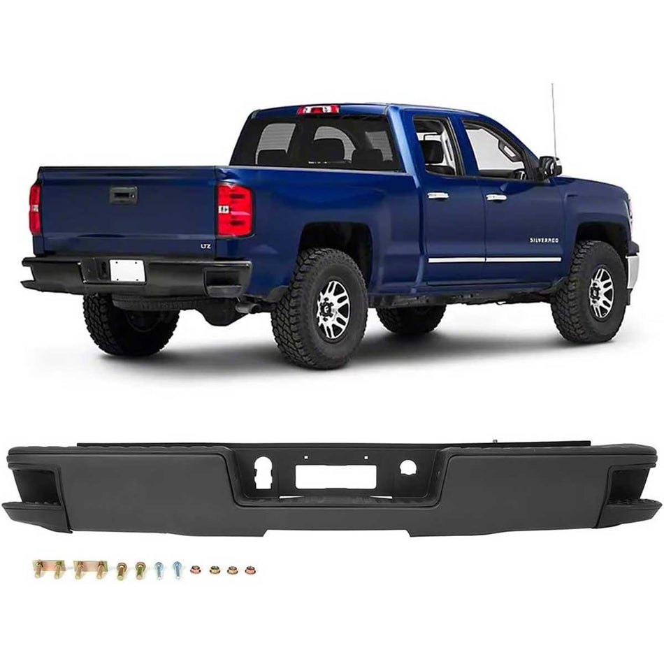 Rear Step Bumper Assembly Replacement For Chevy Silverado W/O Park Assist Sens