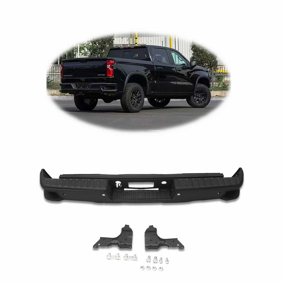 Rear Step Bumper Assembly Replacement For Chevy Silverado With Park Assist Sens