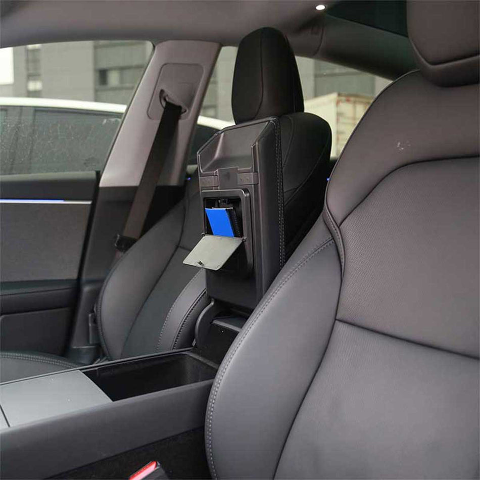 Push And Pull Armrest Hidden Storage Box For Tesla Model 3