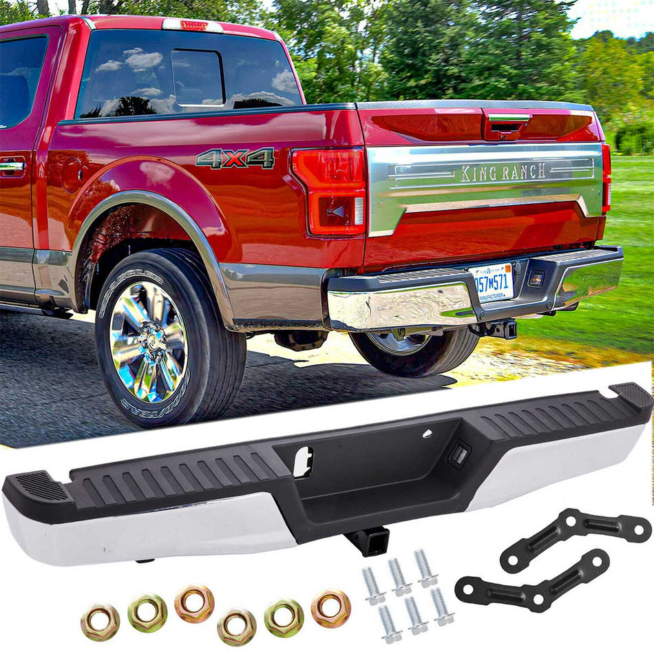 Rear Step Bumper Replacement For 15-20 Ford F-150 With Park Hole